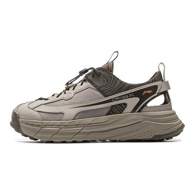Li Ning Star Path Soft Comfortable Versatile Non-Slip Wear-Resistant Creek Shoes Unisex Shoes Gray-Brown AGUV017-2