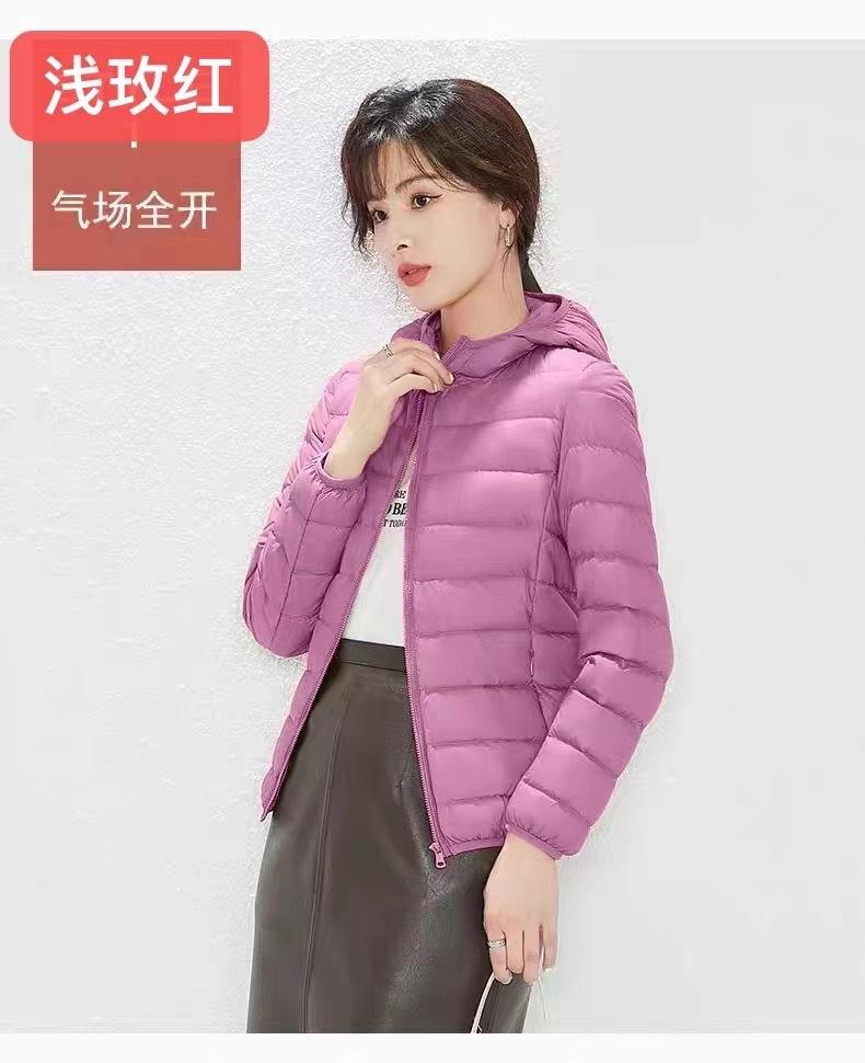Down jacket women's light and thin autumn and winter new light white duck down short stand-up collar warm long-sleeved jacket