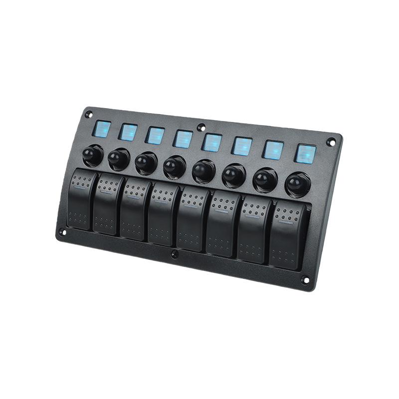 8-Position Universal Switch Panel with Overload Protection for Cruise Ships (12-24V)