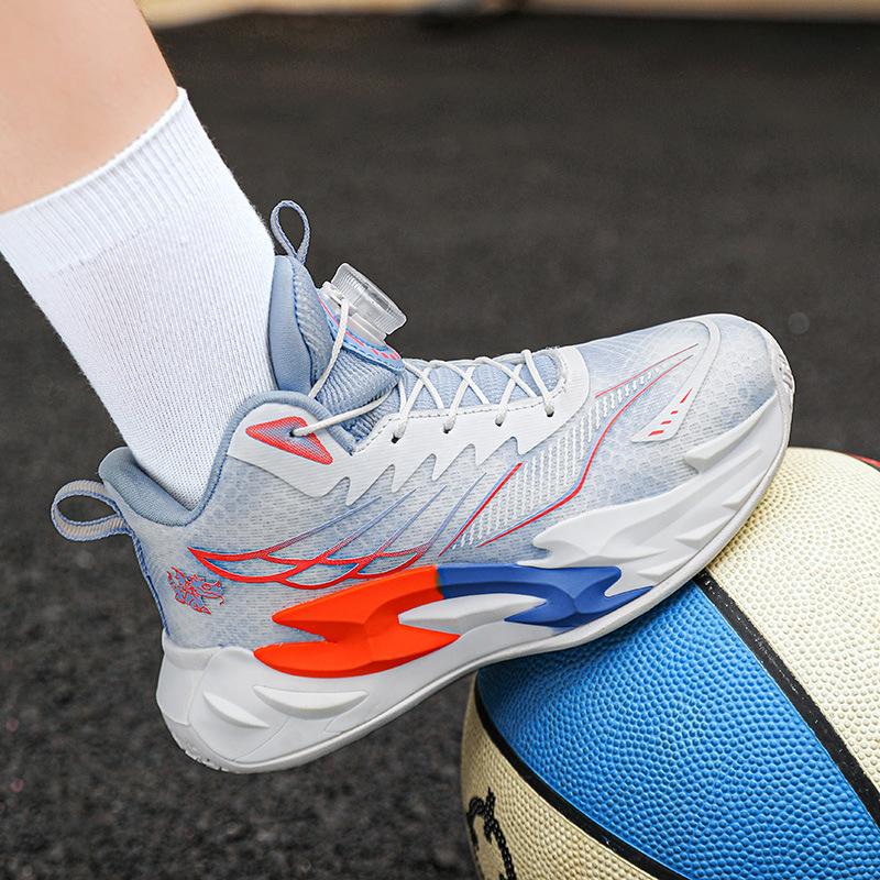 Children's basketball shoes New middle-aged and older children's non-slip shock-absorbing sports shoes Mesh breathable boys and girls student trainin