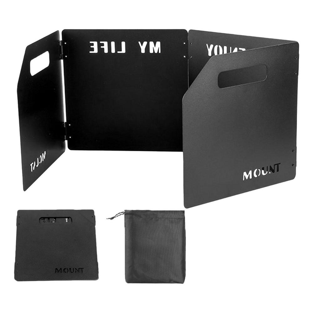 

Уличная кухонная горелка Ветрозащита 4-секционная складная ветрозащитная панель Защита от ветра для плиты с сумкой для переноски чёрный