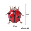 Blucome Fashion Insects Cute Red Ladybug Enamel Brooches for Women Alloy Rhinestone Banquet Party Wedding Pin
