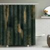 Green And Golden Abstract Pattern Waterproof Bathroom Shower Curtain, Durable Fabric With Hooks For Easy Installation Perfect Ad