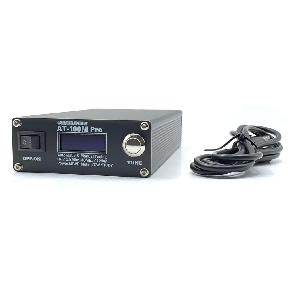 

AT100M Pro Tuner 1.8Mhz-30Mhz Automatic Manual Tuning Device 125W Power & Standing Waves Meter Multifunctional Power Meter for HF Radio Suppor