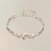 Sparkling Cherry Blossoms Bracelets for Women Fashion Temperament Wave Moon Flower Adjustable Bracelet Wedding Jewelry Gifts
