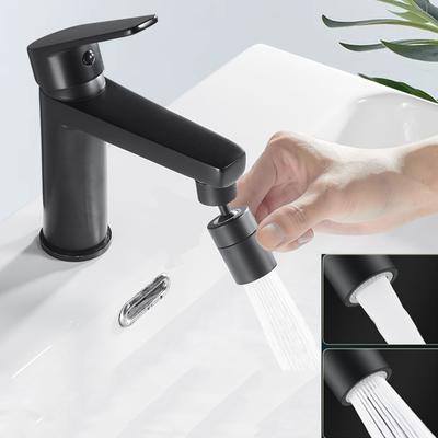 New 360°  Rotary Faucet Extender Black Brass Adjustable 2 Mode Washbasin Faucet Nozzle Rotary Splashback Tap Nozzle Bubbler