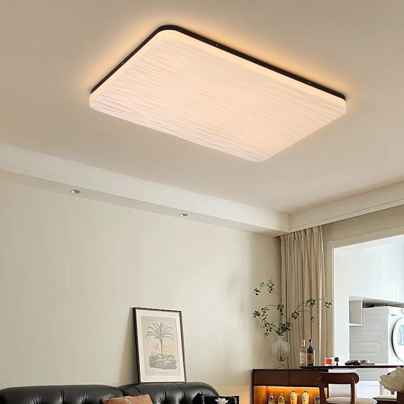 Ultra-Thin Mid-Century Walnut Ceiling Light for Bedroom & Living Room - Full Spectrum Eye Protection