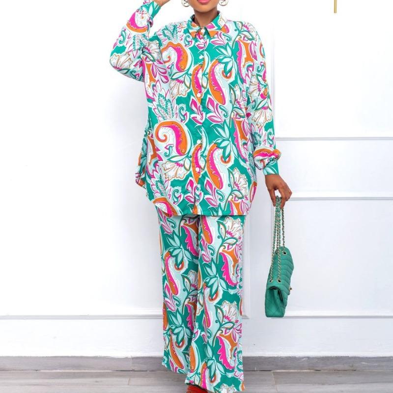 New large size casual fashion loose printing two-piece set