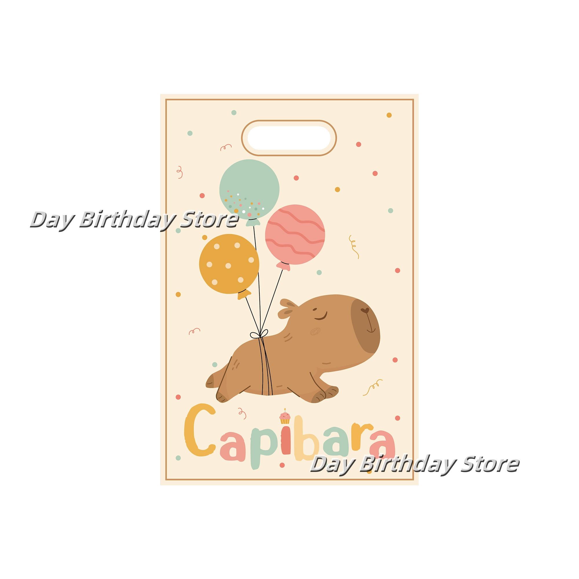 Capybara Birthday Party Decoration Disposable Dinnerware Set Latex Balloons Cup Plate Napkin Tablecloth Backdrop Party Supplies