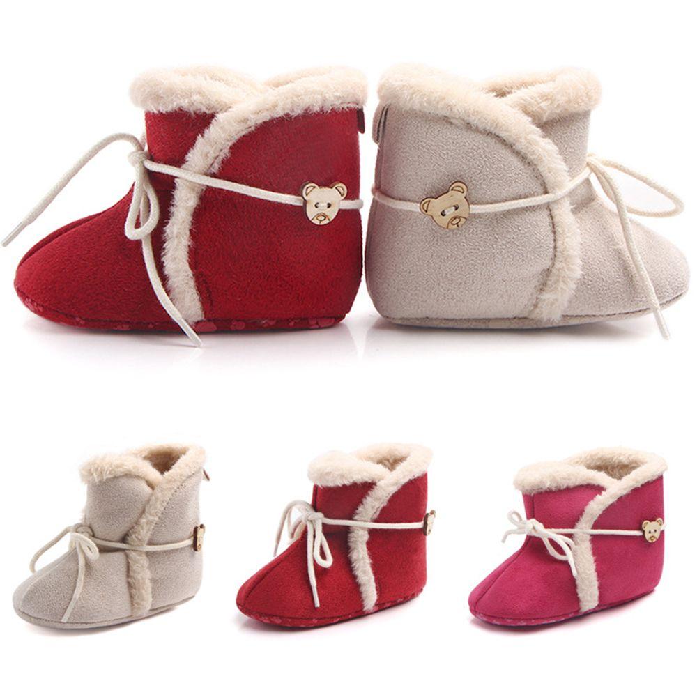 

Fashion Newborn Infant Baby Fleece Shoes Prewalker Warm Boots Soft Bottom