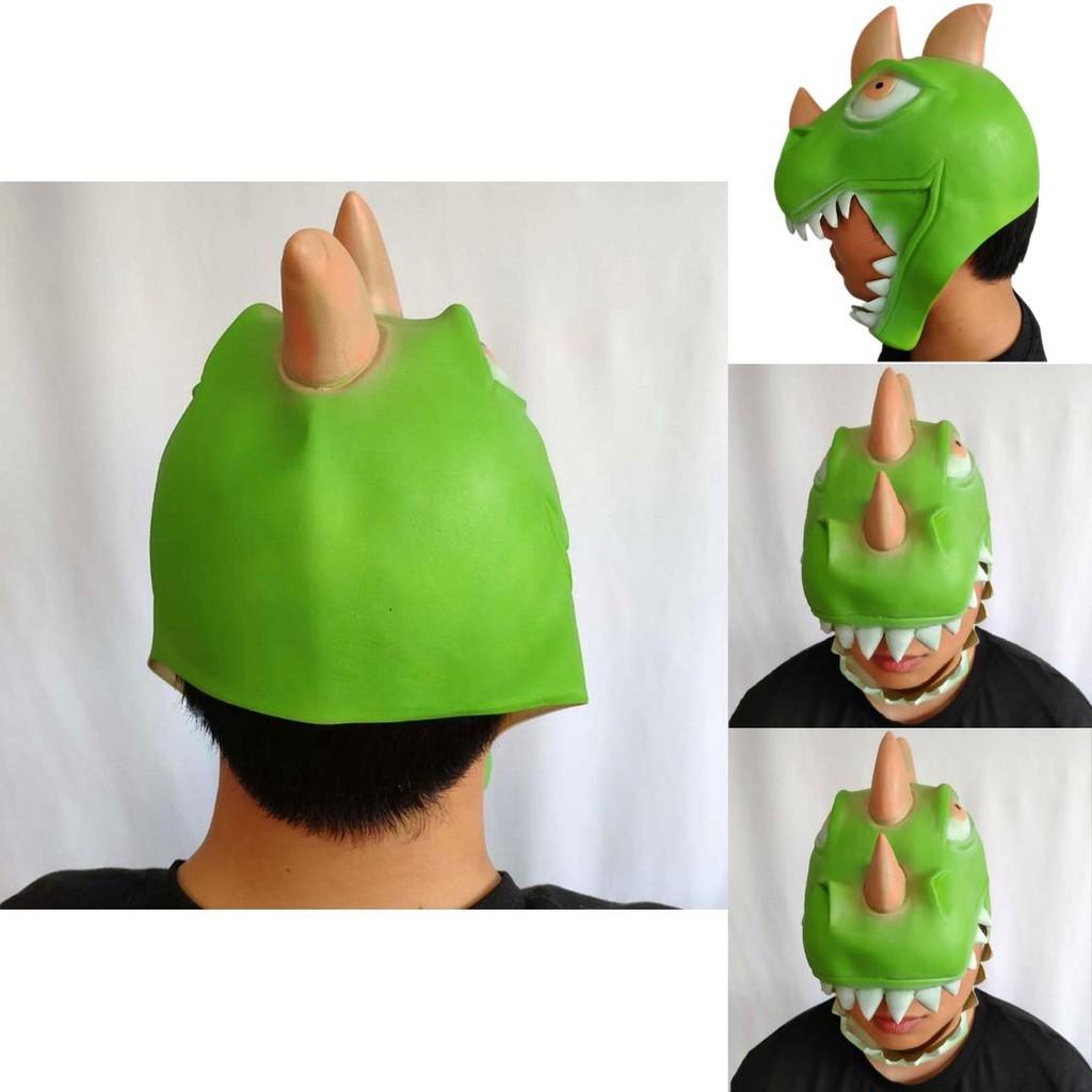 Halloween Latex Grön Dinosauriemask Med Handgjort Hantverk För Kostymfest Roligt