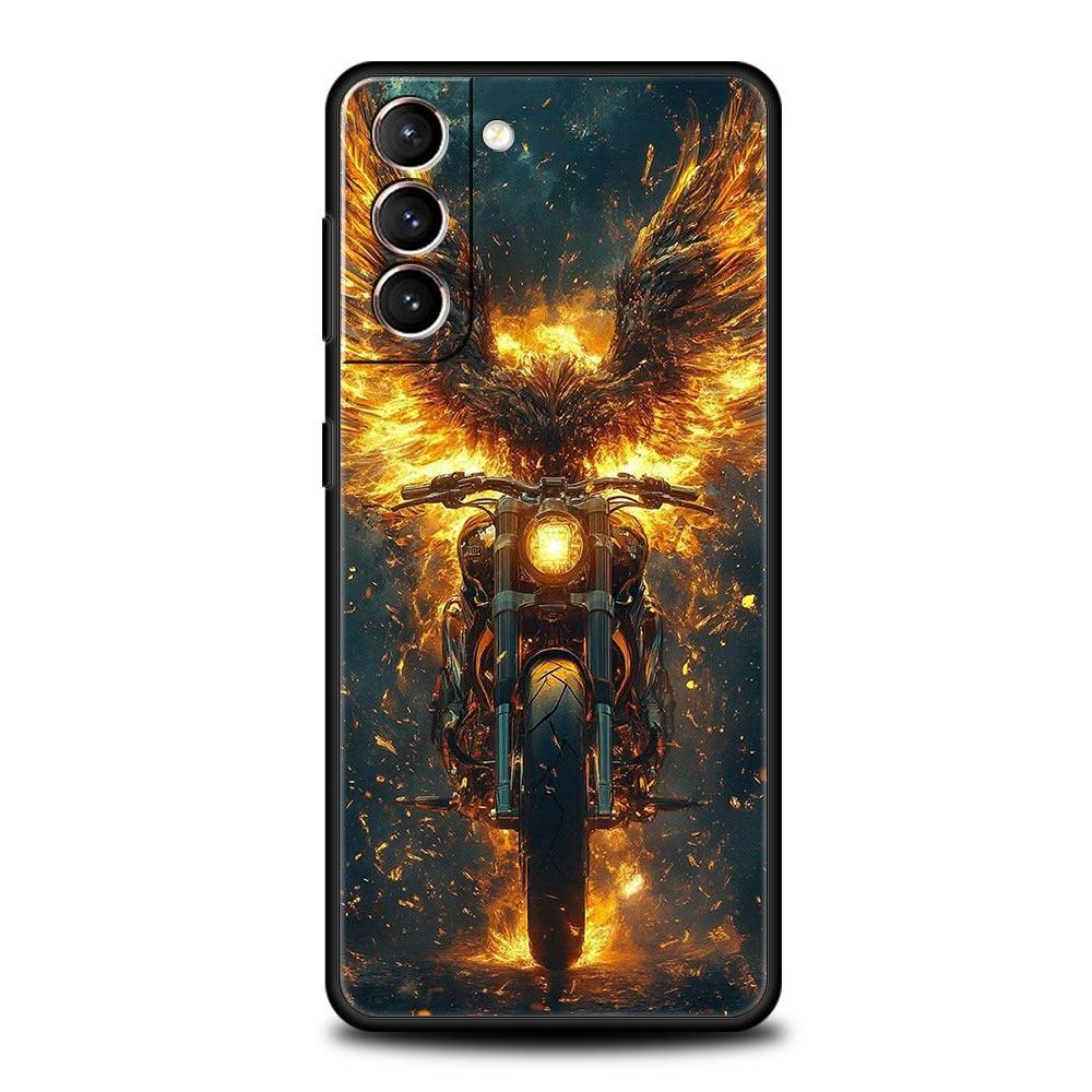 Motorcycle Phone Case Cover for Samsung Galaxy S26 S25 S24 S23 S22 S20 S21 FE Ultra S25 Edge Plus 5G Soft TPU Shell Fundas Capas