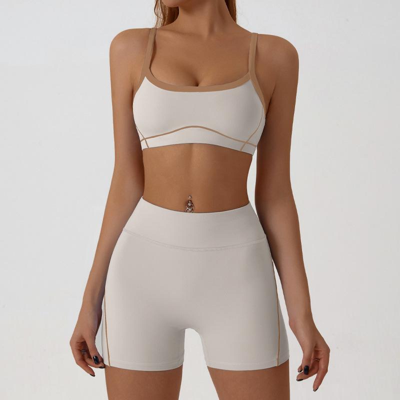 JYL Sleeveless Hollow Back Yoga Shorts Jumpsuit Fitness Bodysuit