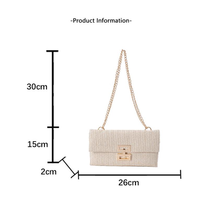 Damen Handtasche Mobile Geldbörse Sommer Strand Böhmischer Stil Handtasche Gewebte Kette Crossbody Schultertasche für Mädchen