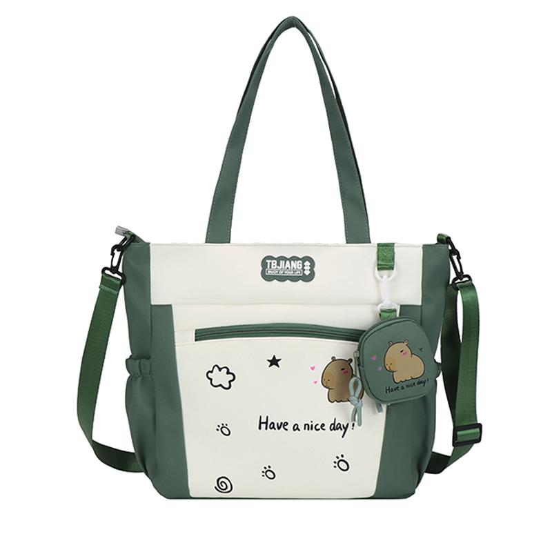 Women's Handbag Cartoon Print Book Bag Student Shoulder Bag Large Capacity Crossbody Bag