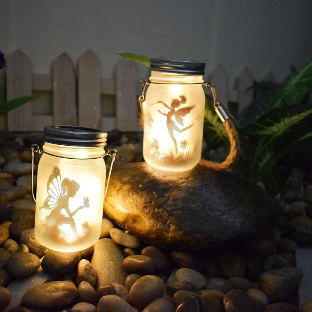 HOMZY Solar-Einmachglaslicht Solarlaterne Lichterkette Wasserdicht IP65 Hängend Stehend Solarlampe Gartendekoration für Terrasse Rasen