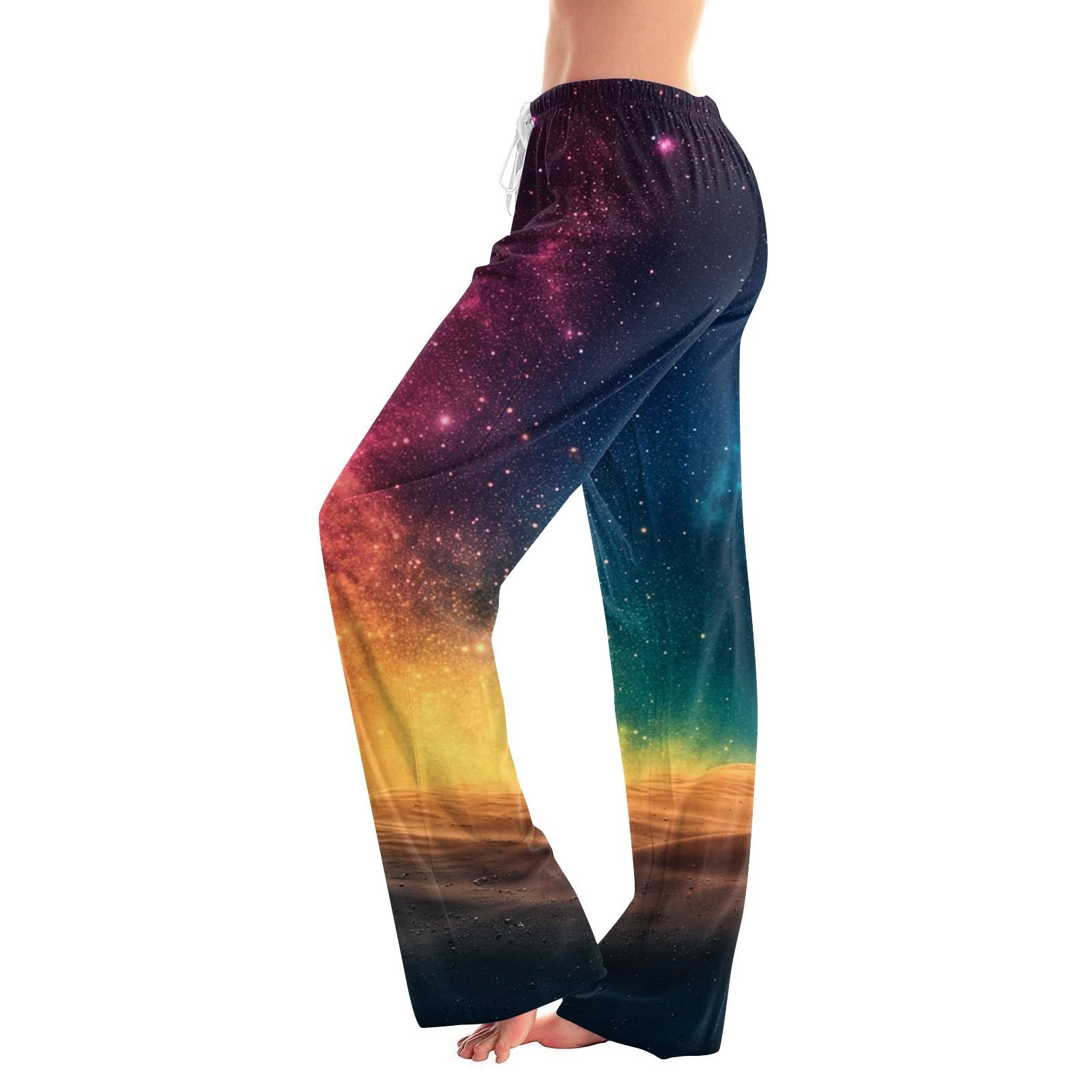 

Женские повседневные прямые брюки с принтом «Небо» Домашняя пижама Повседневные брюки XXXL