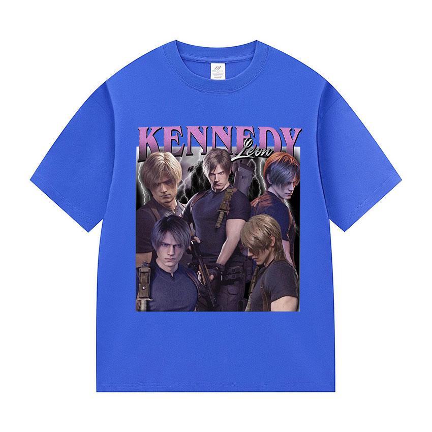 Limited Leon S Kennedy Retro Graphic T Shirt Men's Fashion 100% Cotton Short Sleeve T-shirt Y2k Unisex Harajuku Clothing Tshirts