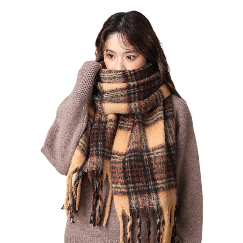 Winter Macaron Mohair Scarf & Snood: Warm, Windproof, Cold-Resistant, Fluffy, Solid Color Dual-Use Shawl.