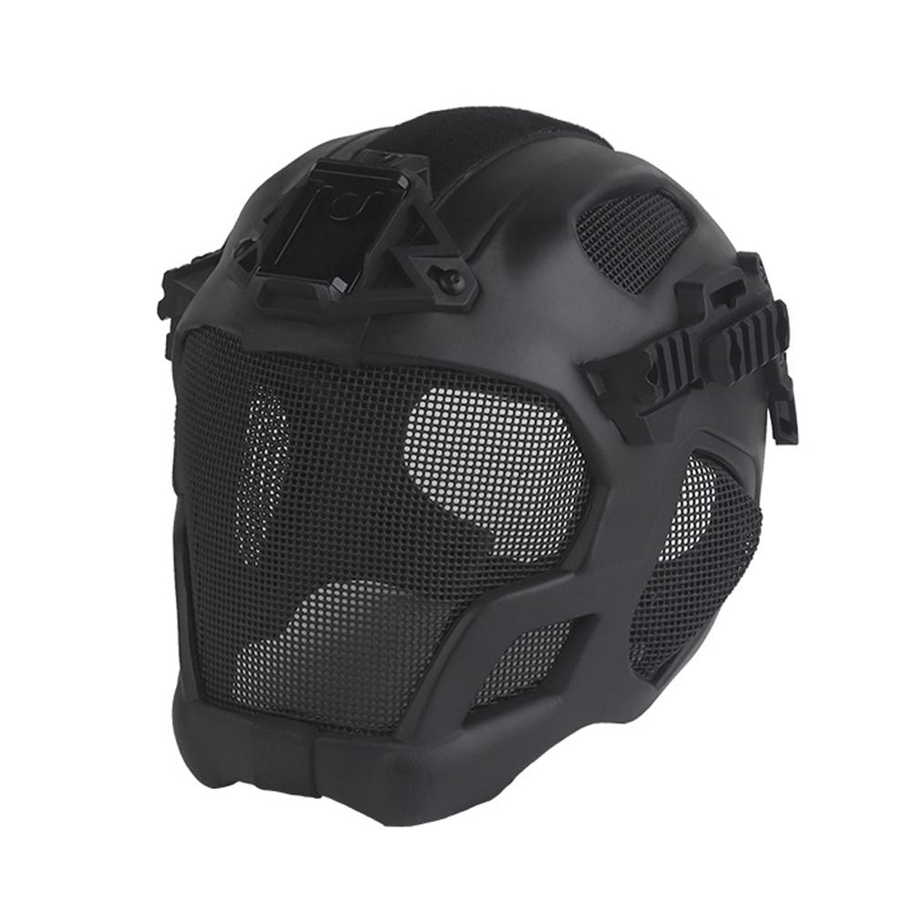 Vollschutz Taktischer Sporthelm Vollgesichts-Stahlgittermaske Airsoft Jagd Schießen Reithelm für den Außenbereich Kopfschutz