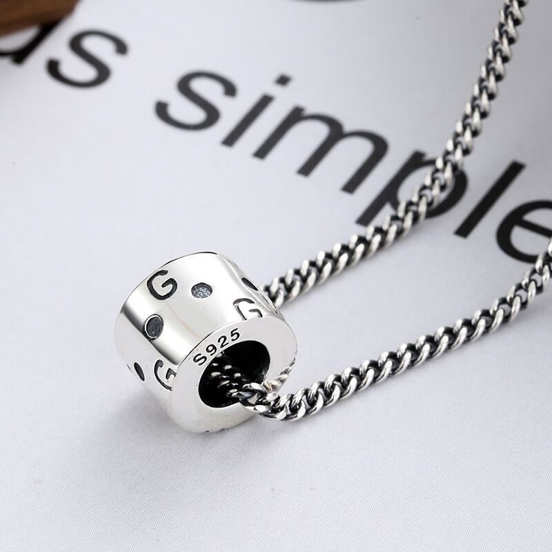 

Трендовый бренд Большая G Маленькая талия Подвеска Изысканное цилиндрическое тайское серебро ручной работы Ожерелье Цепочка для свитера