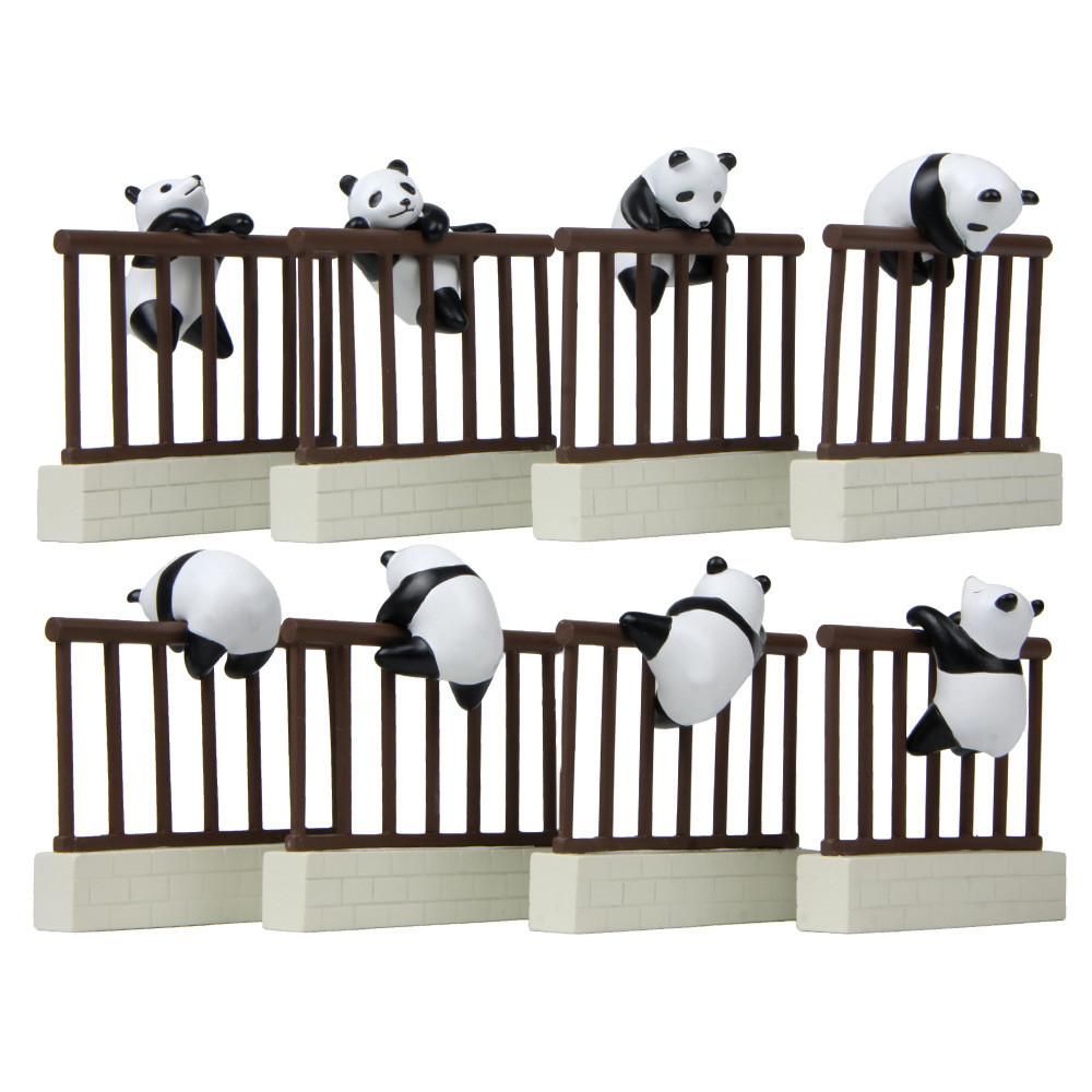Cute Panda Escaping Over The Wall Mini Model For Gift Giving