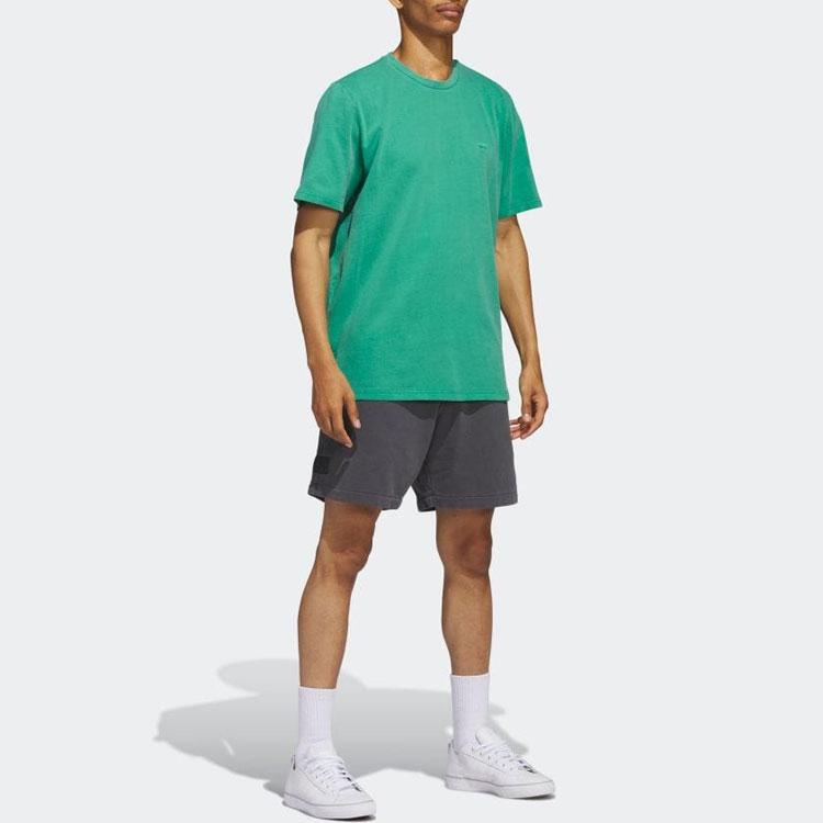 Adidas Originals Trefoil Logo Embroidered Crew Neck Short Sleeve T-Shirt Men Tops Green HS3027