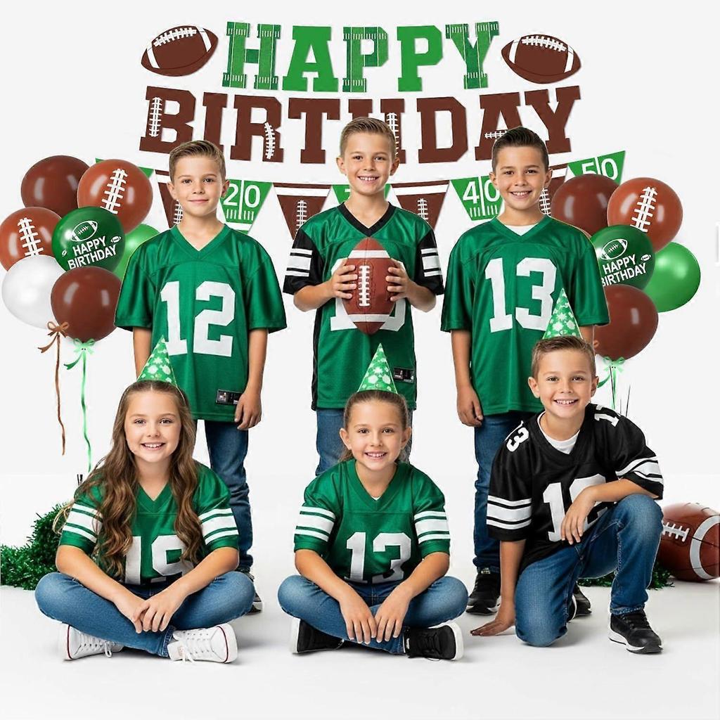 Football Birthday Party Decorations Includes Plates, Napkins, Cups, Banner, Balloons, Touchdown Tablecloth for Football Gameday Tailgate Decorations,