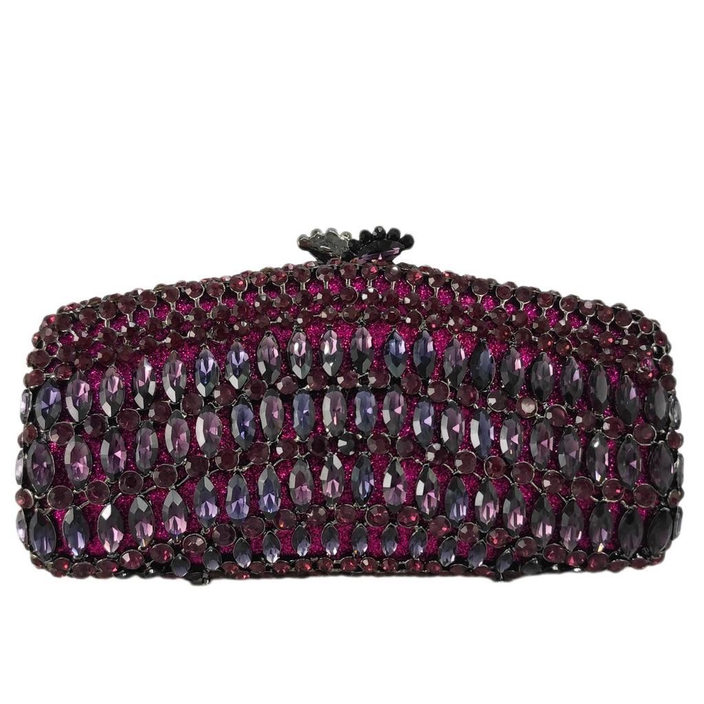 Boutique De FGG Marineblauw Kristallen Clutch Portemonnees Dames Avond Handtassen Bruids Strass Minaudière Tassen Bruiloft Feest Tas