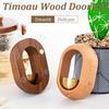 1pc Magnetic Brass Doorbell Reminder Wooden Wind Chimes Self-adhesive Shopkeepers Bell for Door Home Decorations