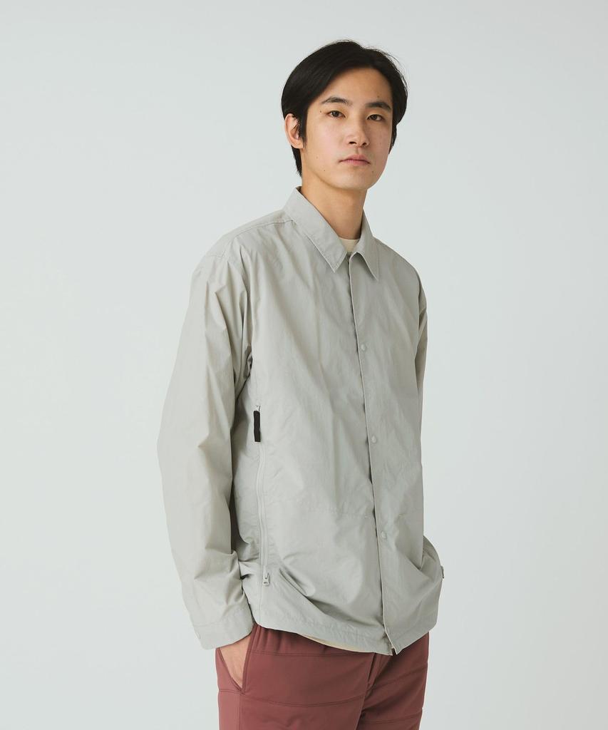 Snow Peak Nylon Tussah Utility Storage Shirt Long Light Size for Men and Women SH-25AU001, Sleeve, Grey, M,