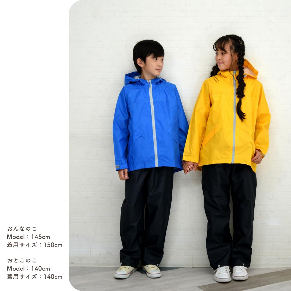 Winter Cherry Rain Rainwear Size 150 Children's Suit, Kids/Junior Set, Blue,