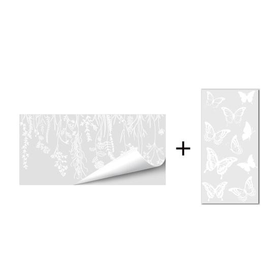 Bird Deterrent Window Clings White Spring Tree Branch Birds Hanging Vines Butterflies Static Glass Decals for Home Classroom Office Party Decoration
