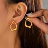Stainless Steel Irregular Shaped Drop Earrings for Women Lady Classic Geometric Hollow Stud Earrings Banquet Jewelry Accessories