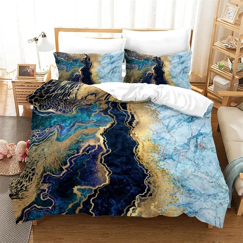 Marble Duvet Cover Set Queen Twin King Modern Abstract Bedding Set Geometric Pattern Comforter Cover For Kids Teens Girls Room