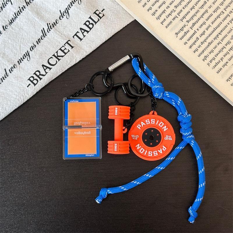 Itness Theme Rubber Keychain Pendant Portable Gym Style Bag Charm Durable Key Ring for Sports Lovers Men Women Daily Accessory