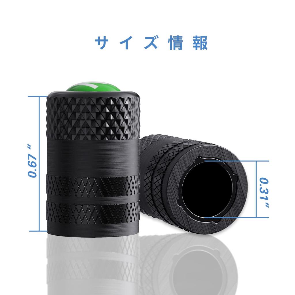 Schwarze stickstoffgefüllte Ventilkappen aus eloxiertem Aluminiummaterial, TPMS-Sensorschutz, korrosionsbeständig für Auto, LKW, Motorrad, Fahrrad