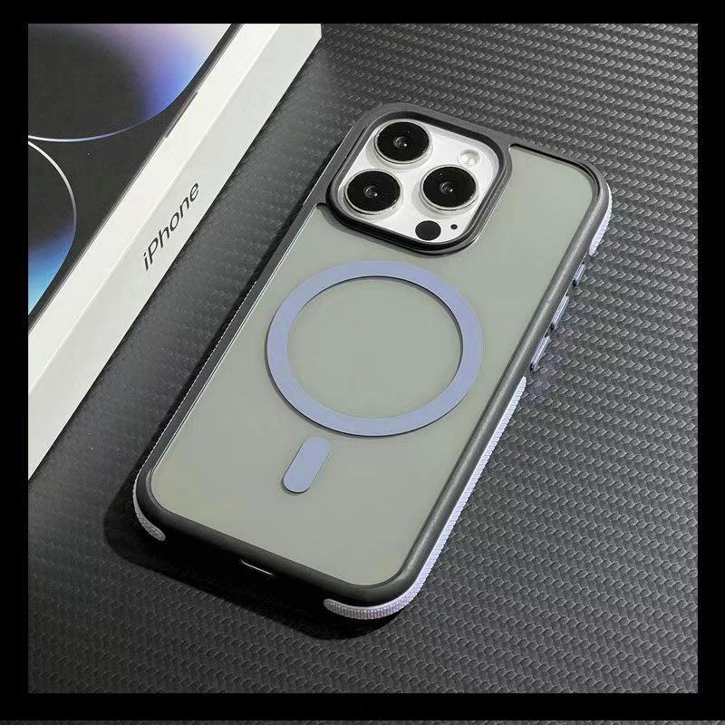 Two-tone Skin Feel Two-in-one, Suitable for Apple 15promax Phone Case, Magnetic 14 Anti-drop Case 13promax