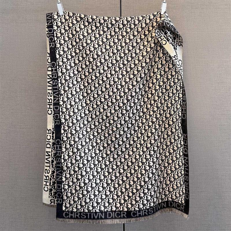 Autumn and Winter Imitation Cashmere Full of Letters Jacquard Scarf Women's Autumn Thickened Warm Scarf with Multi-functional Shawl