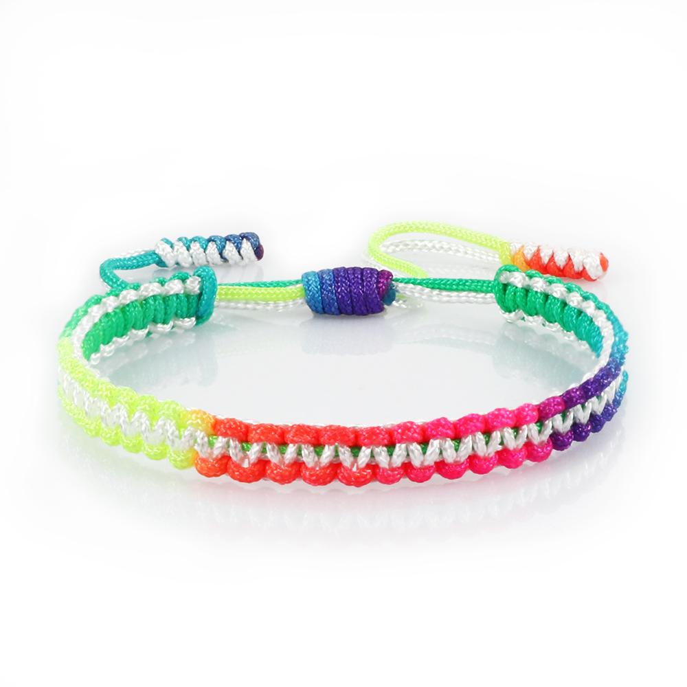 Multicolor Handmade Woven Nylon Rope Bracelet Mixed Color Knitted Chain Bangles For Men Women Adjustable Friendship Yoga Jewelry