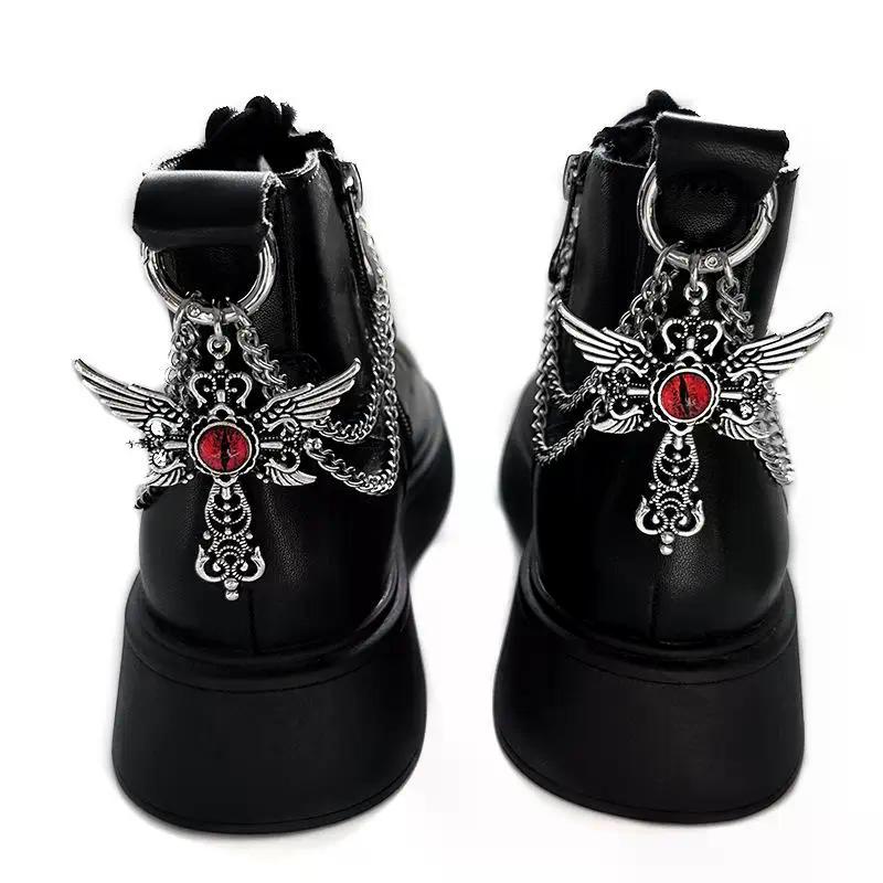1pc Titanium Steel Shoe Chain Metal Entagram Pendant Women Shoes Decoration Accessories Boots Shoe Party Diy Jewelry