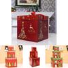3 Stück Große Premium Weihnachtsgeschenkbox mit Deckel Schleife Weihnachtsgeschenk Quadratische Box