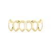 Eco-friendly Copper Hollow Teeth Grillz Top Bottom Set Anti Slip Teeth Jewelry  Rapper