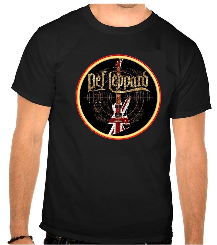 Def Leppard Rock Music Logo Black Unisex T-Shirt L
