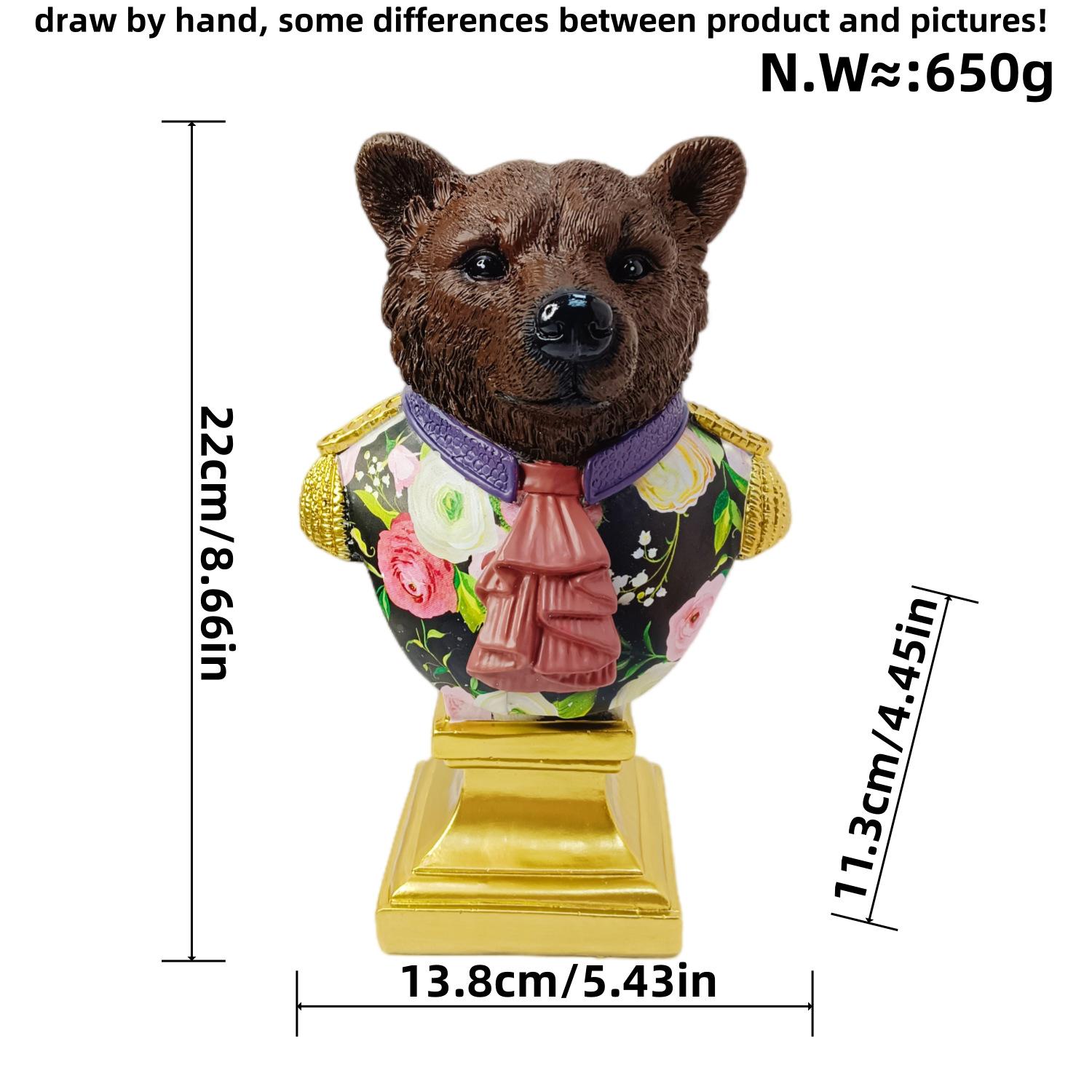 

Royal Bear Statue Crowned Animal King Sculpture for Office Desk Power Decor Luxury Home Accent & Leadership Gift for Men