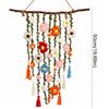 Wooden Branch Crochet Wall Hanging Yarn Floral Tapestry Macrame Wall Hanging  Living Room Decor