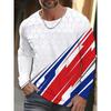 Daily Exercise Men's Training Top Street Style Men's Fashionable T-shirt 3D Printed Men's Warm Long-sleeved T-shirt For Autumn