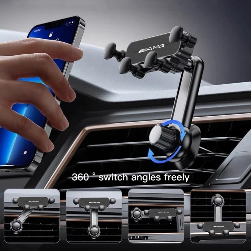 2025 Horký Držák na Mobilní Telefon do Auta s Gravitací Navigační Držák GPS Pro Mercedes Benz AMG GLE GLS CLS GLC CLA GLA GLK ML C197 R231 W