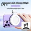Phone LED Fill Light Selfie Ring 180-Degree Rotatable Design Super Bright 3 Modes Live Streaming Rechargeable Magnetic Makeup with Mirror Clip-on