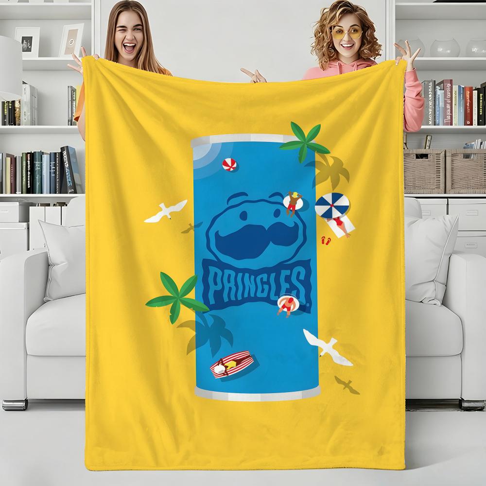 Snack P-Pringles Wurf-Flanell-Decke Perfekt für Sofa Büro Bett Reise Schlafen Lesen Entspannen Camping Ganzjahresnutzung